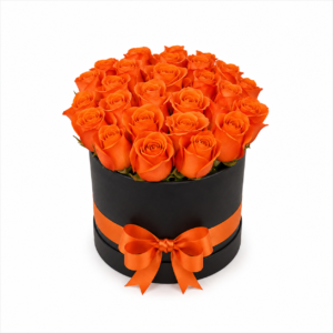 Caja Redonda de Rosas Unicolor